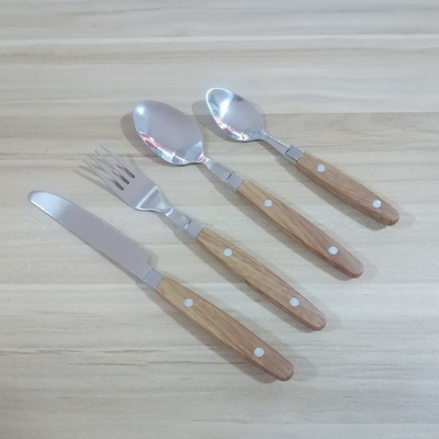 2180 plastic handle cutlery set high quality mirror polish flatware set 