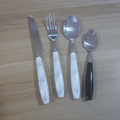 2176 plastic handle cutlery set high quality mirror polish flatware set 